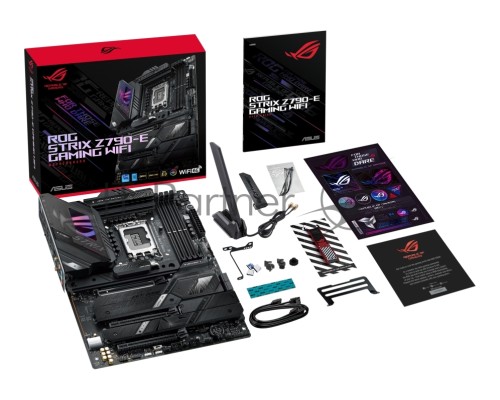 Материнская плата ASUS ROG STRIX Z790-E GAMING WIFI, LGA 1700, Intel Z790, 4xDDR5, 4xSATA, 5xM.2, 1xPCI-E 5.0 x16, 2xPCI-E 4.0 x4, 1xHDMI, 1xDisplayPort, 1x 2.5Gb LAN, 6xUSB-A 3.2 Gen 2, 4xUSB-A 3.2 Gen 1, 5x3.5 мм, 7.1, Standard-ATX