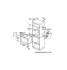 Микроволновая печь Siemens BE634LGS1M iQ700 Встраиваемая, 382 x 594 x 318 21л 900W гриль TouchControl 10 автопрограмм открытие двери с кнопки