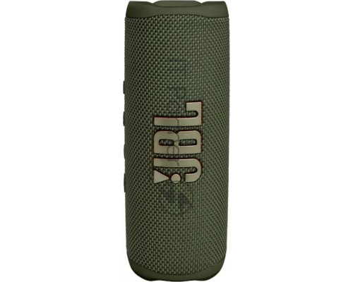Портативная акустика JBL Flip 6 зеленый, Bluetooth 5.1, время воспроизведения музыки 12 ч, емкость аккумулятора 4800 mAh, время заряда аккумулятора 2,5 ч, цвет зеленый