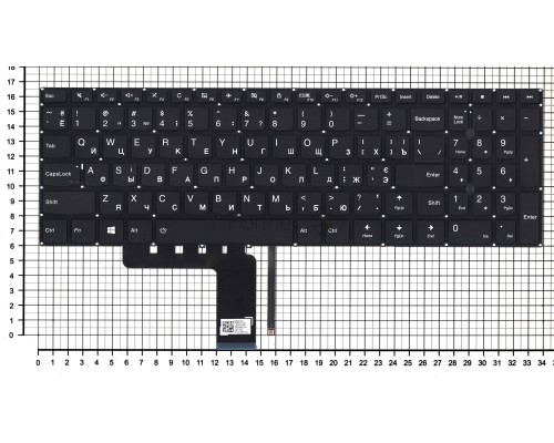 Клавиатура для ноутбука Lenovo IdeaPad 310-15ISK черная с подсветкой