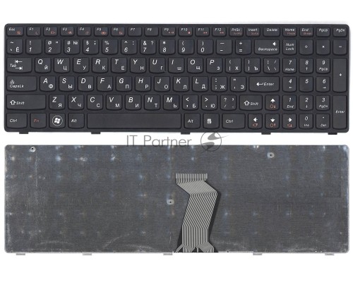 Клавиатура для ноутбука Lenovo Ideapad G580 G585 Z580 Z585 Z780 G780  черная с черной рамкой
