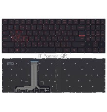Клавиатура для ноутбука Lenovo Legion Y520 Y520-15IKB черная без рамки, красная подсветка