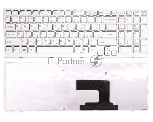 Клавиатура для ноутбука Sony Vaio VPCEL VPC-EL белая с белой рамкой