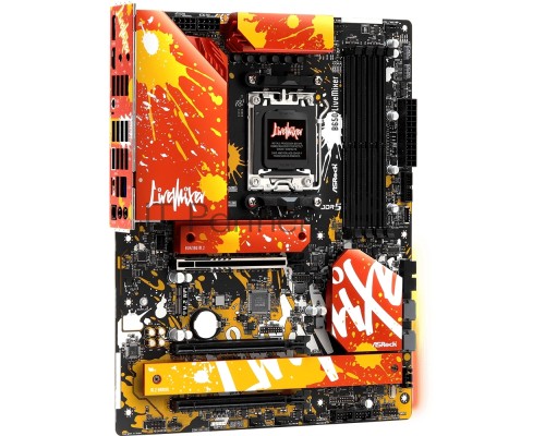 Материнская плата ASRock B650 LiveMixer, Socket AM5, AMD B650, 4xDDR5-5200, HDMI+DP, 3xPCI-Ex16, 2xSATA3(RAID 0/1/10), 3xM.2, 8 Ch Audio, 1x2.5GLan, (8+4)xUSB2.0, (5+4)xUSB3.2, (1+1)xUSB3.2 Type-C™, ATX, RTL, {5}