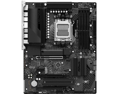 Материнская плата ASRock X670E PG Lightning, AM5, AMD X670, 4xDDR5, 4xSATA, 4xM.2, 1xPCI-E 5.0 x16, 1xPCI-E 4.0 x4, 1xPCI-E 4.0 x1, 1xHDMI, 1xDP, 1x 2.5Gb LAN, 6xUSB-A 3.2 Gen 1, 1xUSB-A 3.2 Gen 2, 4xUSB-A 2.0, 1xUSB-C 3.2 Gen 2x2, 3x3.5 мм, 7.1, ATX