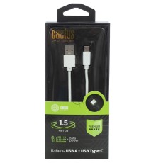 Кабель Cactus CS-USB.A.USB.C-1.5 USB (m)-USB Type-C (m) 1.5м белый блистер
