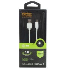 Кабель Cactus CS-USB.A.USB.C-1.8 USB (m)-USB Type-C (m) 1.8м белый блистер
