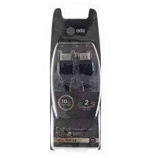 Кабель аудио-видео Cactus CS-HDMI.2-2 HDMI (m)/HDMI (m) 2м. Позолоченные контакты черный