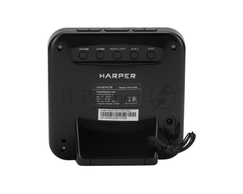 Радиобудильник Harper HCLK-2060 black black - white led