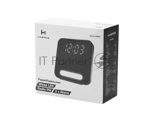 Радиобудильник Harper HCLK-2060 black black - white led