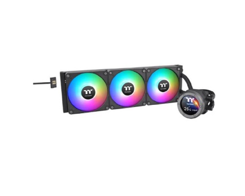 [Вентилятор] Система водяного охлаждения Thermaltake TH420 V2 Ultra EX ARGB Soc-AM5/AM4/1151/1200/1700 черный 4-pin 30.7dB Al+Cu LCD Ret (CL-W417-PL14SW-A)