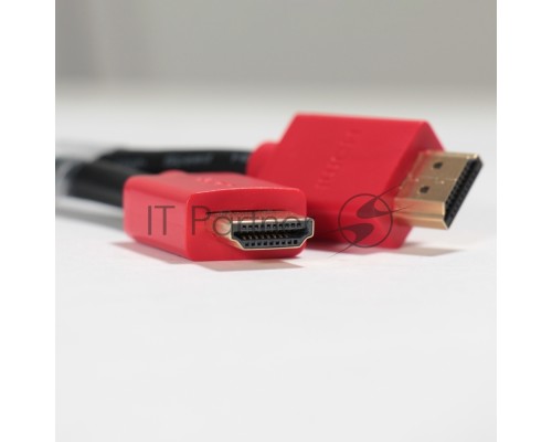 Кабель GCR 2.0m HDMI версия 1.4, черный, красные коннекторы, OD7.3mm, 30/30 AWG, позолоченные контакты, Ethernet 10.2 Гбит/с, 3D, 4K GCR-HM450-2.0m, экран