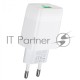 Зарядное устройство HOCO C72Q Glorious QC3.0 один USB порт, белый