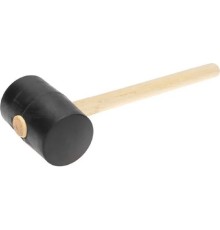 Kranz (KR-12-8146) Киянка резиновая 1130 г, черная резина, деревянная рукоятка