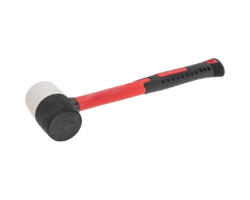 [Молотки, кувалды, топоры Rexant] Kranz (KR-12-8152) Киянка резиновая 225 г, черно-белая резина, фибергласовая рукоятка