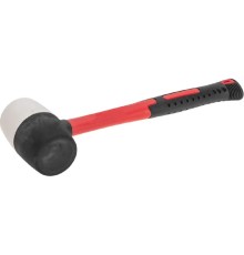 Kranz (KR-12-8153) Киянка резиновая 450 г, черно-белая резина, фибергласовая рукоятка