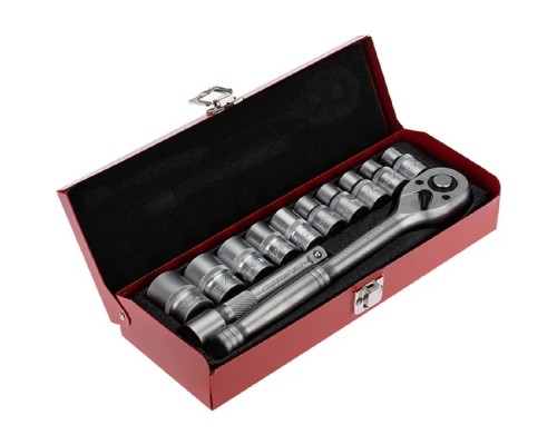 [Ключи, наборы Rexant, Kranz] Rexant (12-8301) Набор торцевых головок 1/2, головки 10-24 мм, с трещоточным ключом, 12 предметов