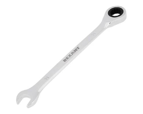 [Ключи, наборы Rexant, Kranz] Rexant (12-5806-1) Ключ комбинированный трещоточный 11мм, CrV, зеркальный хром 