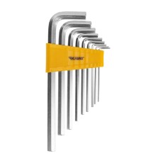 Kranz (KR-12-5213) Набор ключей имбусовых HEX 2,0-12 мм, CrV, 9 шт., удлиненные