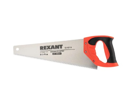 [Ножовки] Rexant (12-8213) Ножовка по дереву Зубец 400мм, 7-8 TPI, каленый зуб 2D, двухкомпонентная рукоятка