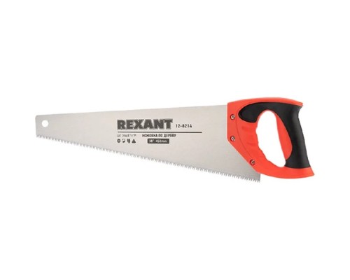 [Ножовки] Rexant (12-8214) Ножовка по дереву Зубец 450мм, 7-8 TPI, каленый зуб 2D, двухкомпонентная рукоятка