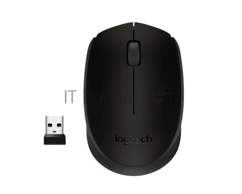 Мышь беспроводная Logitech M171 черный/серый, 1000 dpi, радиоканал, USB, кнопки - 3