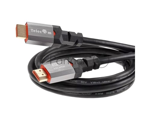 Кабель Telecom TCG365-1M HDMI 19M/M,ver. 2.1, 8K@60 Hz 1m метал разъемы, Telecom <TCG365-1M>