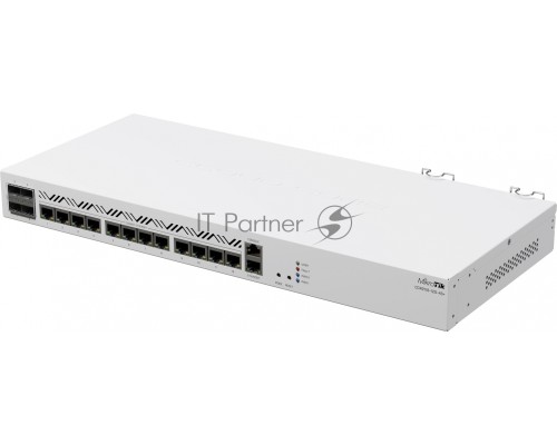 Маршрутизатор Mikrotik CCR2116-12G-4S+ Cloud Core Router 2116-12G-4S+ with Amazon Annapurna Labs Alpine v3 AL73400 CPU (16-cores, 2GHz per core), 16GB RAM, 4xSFP+ cage, 13xGbit LAN, M.2 PCIe slot, RouterOS L6, 1U rackmount case, Dual PSU