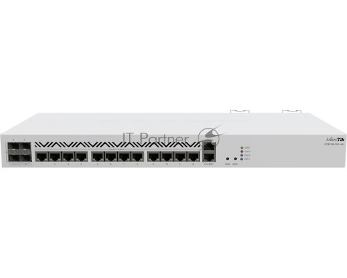 Маршрутизатор Mikrotik CCR2116-12G-4S+ Cloud Core Router 2116-12G-4S+ with Amazon Annapurna Labs Alpine v3 AL73400 CPU (16-cores, 2GHz per core), 16GB RAM, 4xSFP+ cage, 13xGbit LAN, M.2 PCIe slot, RouterOS L6, 1U rackmount case, Dual PSU