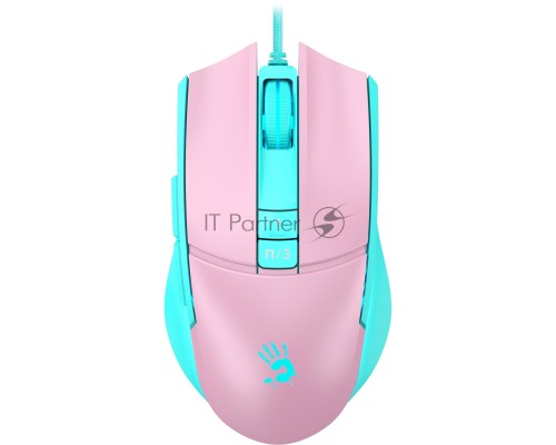 Мышь проводная A4Tech Bloody L65 Max розовый/голубой, 12000 dpi, USB, кнопки - 7
