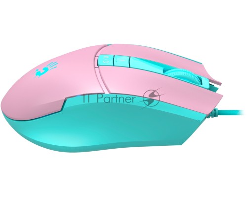 Мышь проводная A4Tech Bloody L65 Max розовый/голубой, 12000 dpi, USB, кнопки - 7