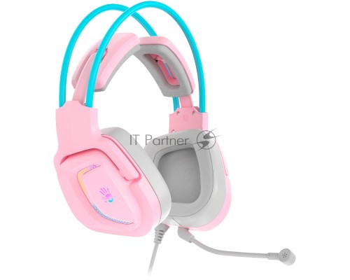 Наушники с микрофоном A4Tech Bloody G575 розовый/голубой (G575 /SKY PINK/ USB)