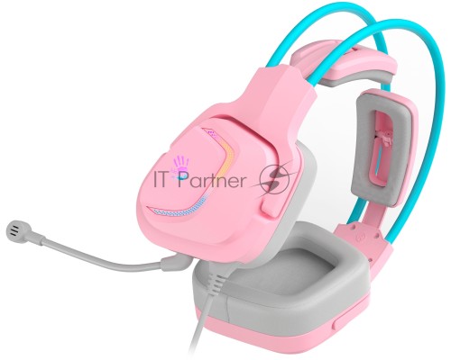 Наушники с микрофоном A4Tech Bloody G575 розовый/голубой (G575 /SKY PINK/ USB)