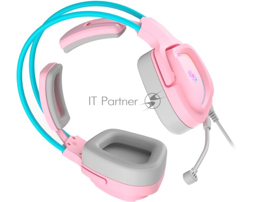 Наушники с микрофоном A4Tech Bloody G575 розовый/голубой (G575 /SKY PINK/ USB)
