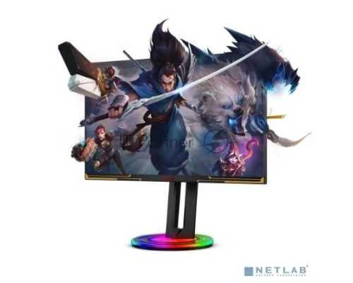 Монитор LCD 27'' [16:9] 2560х1440(WQHD) IPS, nonGLARE, Нет, 170 Гц, 400cd/m2, H178°/V178°, 1000:1, 80M:1, 1,07 миллиардов цветов, 1ms, VGA, 2xHDMI, 2xDP, USB-Hub, Height adj, Tilt, Swivel, Speakers, 3Y, Черный, Золото