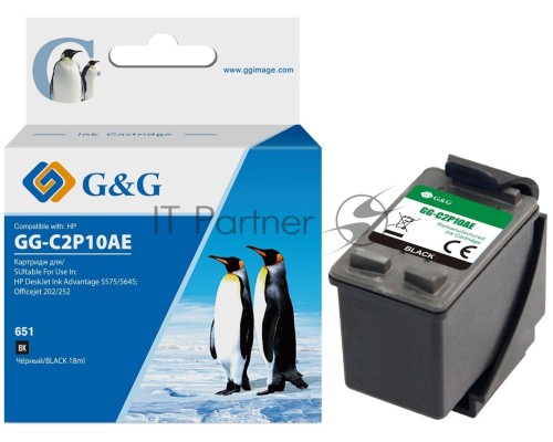 Картридж струйный G&G GG-C2P10AE 651 черный (12мл) для HP DeskJet 5575/5645