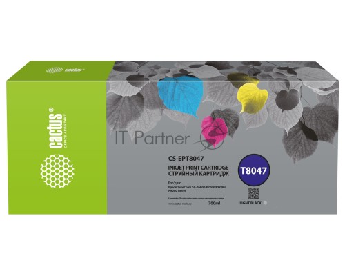 Картридж струйный Cactus CS-EPT8047 T8047 серый (700мл) для Epson SureColor SC-P6000/7000