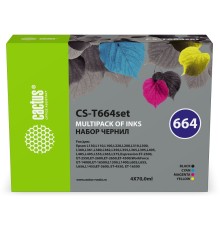 Чернила Cactus CS-T664set 664 голубой/пурпурный/желтый/черный набор 4x70ml для Epson L130,L110,L100