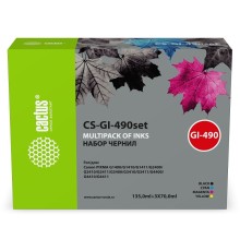 Чернила Cactus CS-GI-490set GI-490 голубой/пурпурный/желтый/черный набор 3x70ml для Canon PIXMA G140
