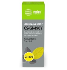 Чернила Cactus CS-GI-490Y GI-490 желтый 70ml для Canon PIXMA G1400/G1410/G1411/G2400/G2410/G2411/G34