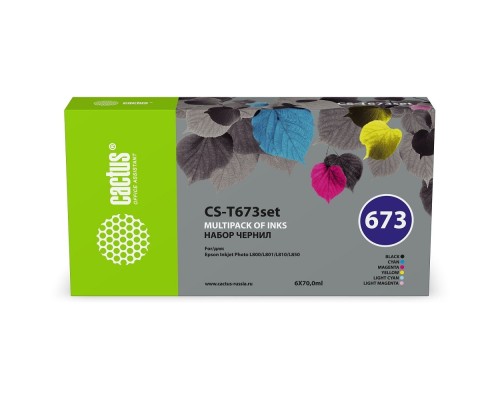 [расходные материалы] Чернила Cactus CS-T673set 673 черный/голубой/пурпурный/желтый/светло-голубой/светло-пурпурный набор
