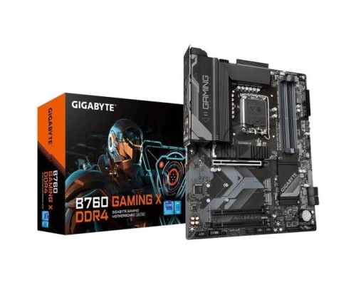 Материнская плата Gigabyte B760 GAMING X DDR4, LGA 1700, Intel B760, 4xDDR4, 4xSATA, 3xM.2, 1xPCI-E 4.0 x16, 2xPCI-E 3.0 x1, 1xHDMI, 1xDP, 1x 2.5Gb LAN, 1xUSB 3.2 Gen 2, 2xUSB-A 3.2 Gen 1, 5xUSB-A 2.0, 6x3.5 мм, 7.1, ATX