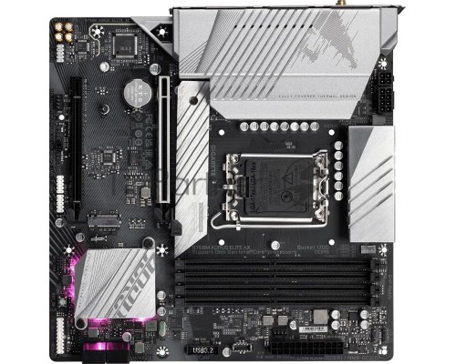 Материнская плата Gigabyte B760M AORUS ELITE AX, LGA 1700, Intel B760, 4xDDR5, 4xSATA, 2xM.2, 1xPCI-E 4.0 x16, 1xPCI-E 4.0 x4, 1xHDMI, 1xDP, 1x 2.5Gb LAN, 1xUSB 3.2 Gen 2, 3xUSB-A 3.2 Gen 1, 4xUSB-A 2.0, 2x3.5 мм, 7.1, Micro-ATX