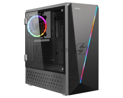Корпус Ginzzu SL200 FAN Rear 12CM LED  1*USB 3.0,1*USB 2.0,AU Window