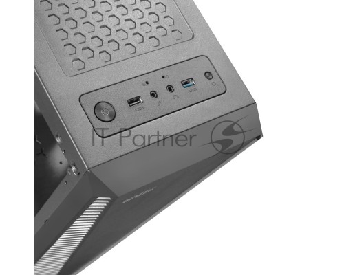 Корпус Ginzzu SL200 FAN Rear 12CM LED  1*USB 3.0,1*USB 2.0,AU Window
