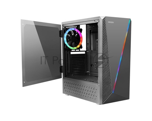 Корпус Ginzzu SL200 FAN Rear 12CM LED  1*USB 3.0,1*USB 2.0,AU Window