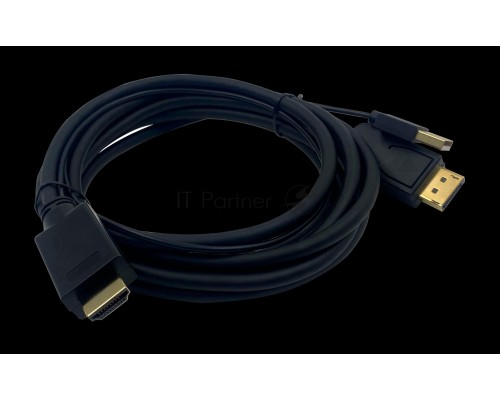 Кабель аудио-видео Buro HDMI (m)/DisplayPort (m) 3м. Позолоченные контакты черный (HDMI-DP-3M)