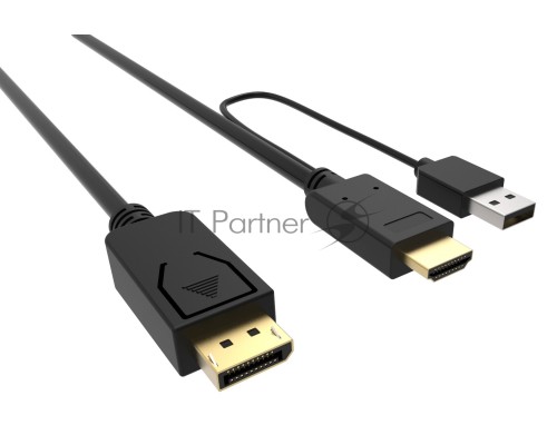 Кабель аудио-видео Buro HDMI (m)/DisplayPort (m) 3м. Позолоченные контакты черный (HDMI-DP-3M)