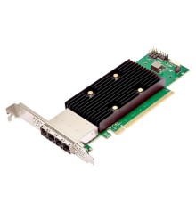 HBA-адаптер Broadcom 9600W-16e SGL (05-50108-00)  PCIe Gen4 x16 LP, Tri-Mode SAS/SATA/NVMe 24G HBA, 16port(4*ext SFF8644)