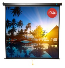 Экран Sakura 150x150см Wallscreen 1:1 настенно-потолочный рулонный белый  84' Matt White (MW), черный корпус